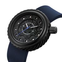Wholesale Wristwatches Fashion Men Watches Creative Dial Man Sport Watch Male Clock Silicone Strap Quartz Wrist Black Deep Blue Relogio Masculino