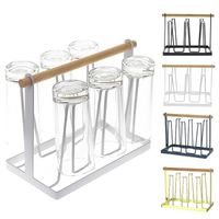 Wholesale Kitchen Glass Cup Drying Stand Water Stainless Steel Rack Draining Organizer Hooks Rails