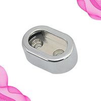 Wholesale Shower Curtains Heavy Duty Hanger Rod End Supports Zinc Alloy Closet Pole Sockets Flange Holder Of Silver With Ring