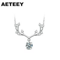 Wholesale 2 ct mm Round Shape Cut EF VVS1 Moissanite Silver Diamond Test Passed Necklace Christmas Gift JE Chains