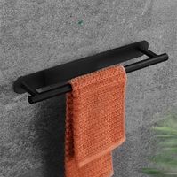 Wholesale Towel Racks Bathroom Bar Self Adhesive Rack Nail Free Kitchen Hand Holder Stainless Steel Matte Black Brushed