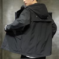 Wholesale Mens Jacket Windbreaker Casual Fashion Jacket Stand Collar Mens Clothing Jackets Balck Gray Large Size M XL