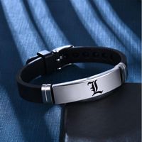 Wholesale Anime Death Note Cosplay Adjustable Bracelet Stainless Steel Silicone Simple Bangle