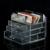 Wholesale Bathroom Storage Organization Makeup Box Transparent Acrylic Desktop Make Up Organizer Clear For Cosmetic With Drawers
