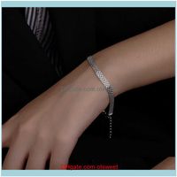 Wholesale Link Chain Bracelets Jewelry2021 Womens Multi Layer Pure Sier Simple Adjustable Bracelet Sl033 Party Jewelry Style J0527 Drop Deliver
