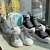 Wholesale 2022 New designer lanviin Lace up casual shoes high mens womens sneaker low sneakers biscuits white shoe canvas platform sole women andm1YU