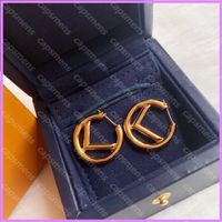 Wholesale Women Earring Designer Earrings Luxurys Designers Jewelry Gold Color Fashion Letter F Round Earrings Street Party Wedding Gift Mens D217313F
