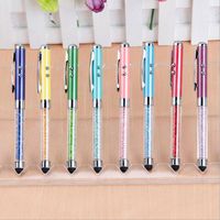 Wholesale Ballpoint Pens Multifunctional Crystal Pen For Singnal Capacitive Touch Head LED Pointer Metal Design IN