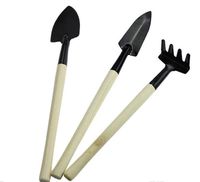 Wholesale Mini Garden Tools Kit Small Shovel Rake Spade Wood Handle Metal Head Kids Gardener Gardening Plant Tool