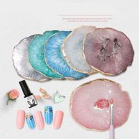 Wholesale Natural Nail Art Palette Coffee Bar Decorations Drink Coaster Cup Mat Imitation Agate Pad For Jewelry Display Color Mixing Plate