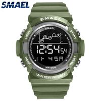 Wholesale Sport Watch Men Digitak Clock SMAEL Mens Wristwatches LED Alarm Clocks Male Army Green Bracelet Waterproof Watches Digital