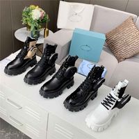 Wholesale 2021 Classic Women Mens Boots Quality Rois Martin Ankle Genuine Leather Military Combat Models Platform Bag Boot Triple Cowhide Motorcycle Shoes Box