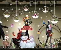 Discount window shutters Christmas Decoration stickers glue-free static window sticker Xmas shutter decorations decorate newyear atmosphere shop adornment