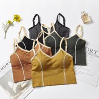 Wholesale Open Back Sexy Gathered U shaped Bra With Adjustable Shoulder Strap To Prevent Light Loss Camisoles Tanks