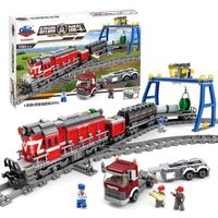 Wholesale Blocks Bricks of City Train Railway Curve Track Model Sets Technic Battery Powered Electric Building Children Boy Girl Puzzle assembly Gifts Toys