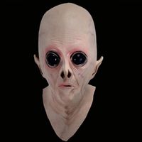 Wholesale Party Masks Alien Ufo Extra Terrestrial ET Horror Rubber Latex Full For Costume Cosplay Scary Silicone Face Mask