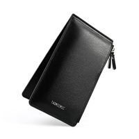 Wholesale Wallets Business Men s Walle Male Coin Purse Casual Multi function Card Holders Bag Zipper Buckle Holder Black