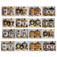 Wholesale 95 Vintage Boston Bruins Jersey Phil Esposito Ray Bourque Johnny Bucyk Black White Yellow CCM Retro Hockey Jerseys Size