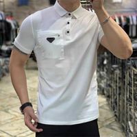Wholesale 2021 Mens polos shirt brand classic tshirt men Designers tees Embroidery short sleeve summer Lapel stripe solid color chest letter women decoration tops
