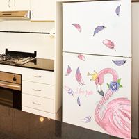Wholesale Wall Stickers Pink Flamingo Animal DIY Feathers Art For Kids Rooms Baby Bedroom Children Nursery Door Home Decoration