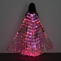 Wholesale Creative RGB Color Changing Adult Women s Belly Dance Costume LED Isis Wings Sticks Stage Play Halloween Photography Props