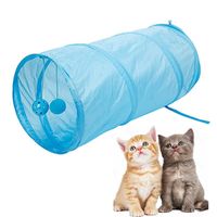Wholesale Cat Toys Collapsible Tunnel Shape Toy Pet Tube For Dog Kitten Way Foldable Hanging Bell Ball Training Play