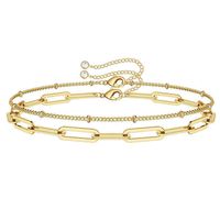 Wholesale SC Dainty K Gold Bracelet Jewelry Personalized Layered Paperclip Chain Stainls Steel Bracelet Charm Bracelets Women