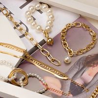 Wholesale Bohemian Gold Pearl Beads Bangle Chains Multilayer For Girls Punk Jewelry Trend Lady Charms Women s Bracelet