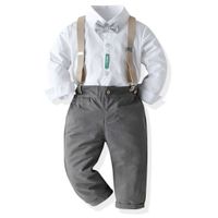 Wholesale 2021 Trendy Children s Clothing Sets White Shirt Formal ClothesBoutique Kids Clothing Gentleman Suit Boys Outfits Ropa De Bebe H1023