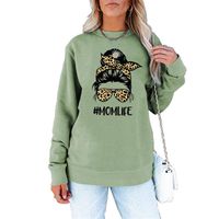 Wholesale Women s Hoodies Sweatshirts Mom Life Crewneck Sweatshirt Women Fall Winter Funny Skull Leopard Print Graphic Female Kpop Clothes Tops
