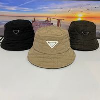 Wholesale 22fw Autumn and winter Bucket Hat inverted triangle logo british simple down men s and women s cotton fisherman s hat