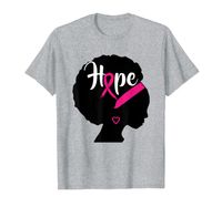 Wholesale Hope Black Woman Breast Cancer Pink Ribbon T Shirt