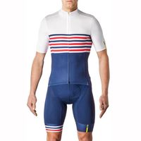Wholesale Racing Sets Mav Cycling Suit Men Short Sleeved Cycle Jersey White Blue Bike Bib Shorts With d Gel Pad CoolMax Tuta In Silicone