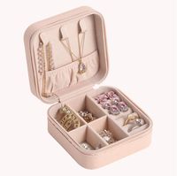 Wholesale Jewelry Box Portable Travel Storage Boxes Organizer PU Leather Display Cases Necklace Earrings Ring Jewellery Holder for Girls