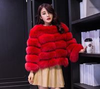 Wholesale ZADORIN S XL Mink Fur coat Women s Winter Top Fashion Burgundy Red Faux Coat Elegant Thick Warm Jacket Fake furs Women Coat_zy