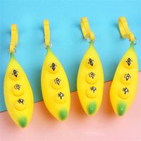 Wholesale Decompression artifact toy squeeze eyes banana pinch music pressure relief vent bauble burst eye bananas keychain pendant toys CCF7146