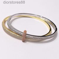 Wholesale Bangles Bracelet Self Designed Niche Personalized Full Diamond Double Ring High Sense Fashion Women s