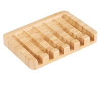 Wholesale Bamboo Soap Dishes for Bathroom Shower Wooden Bar Holder with Self Draining Tray Natural Waterfall Drain Saver