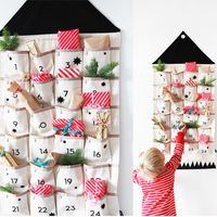 Wholesale Storage Boxes Bins Pockets Cloth Hanging Bag Christmas Advent Calendar Gifts Organizer Bags Room Cosmetic Makeup Jewelry Home Package