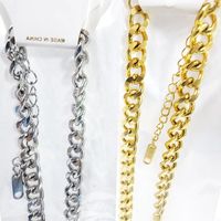 Wholesale Wholale Hip Hop Jewelry L k Gold Plated Stainls Steel Miami Cuban Link Curb Chain Necklace Bracelet for Men Women