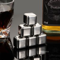Wholesale 25mm Stainless Steel Ice Cube Whiskey Chilling Stones Reuseble Cooler Stone Drink Chiller Wine Bear Water Ice Cubes Ball T2I53069