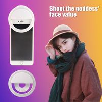 Wholesale RK12 Rechargable LED Selfie Light Universal Lamp Mobile Phone Lens Portable Flash Ring For Iphone11 Samsung S20 Huawei P40 In Box