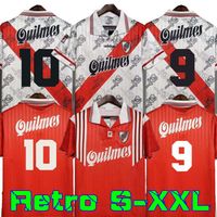 Wholesale 95 River Plate Retro Soccer Jerseys CANIGGIA SALAS CRESPO FRANCESCOLI D TREZEGUET Vintage Football Camiseta Classic Shirt Kit