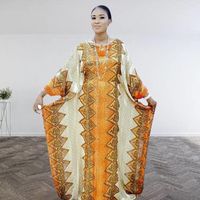 Wholesale Ethnic Clothing Muslim Set Lady Party European Clothes Abaya Dubai Rhombus Printing American African Design Loose Robe