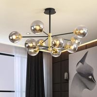 Wholesale Nordic Modern LED Chandelier Lamp E27 Round Ball Light Ceilling Lamps Living Room Indoor Fixtures Bedroom Chandeliers
