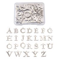 Wholesale Charms set Stainless Steel Letter Pendant Rhinestone Settings Alphabet A Z For Jewelry Making Fit mm