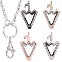 Wholesale Pendant Necklaces Rhinestone Umbrella Shaped Memory Glass Living Floating Locket Women Gift Jewelry Accessories