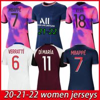 Wholesale WOMEN Soccer Jersey Paris fourth Home Away blue white VERRATTI CAVANI MBAPPE ladies football Shirt DI MARIA girls uniforms