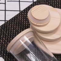 Wholesale Wooden Mason Jar Lids Sizes Environmental Reusable Wood Bottle Caps With Silicone Ring Glass Bottle Sealing Cover Dust Cover DHF4769