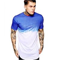 Wholesale Sleeve Mens Tops Summer Casual Teenager Tees Gradient Crew Neck Designer Mens TShirts Quick Dry Short